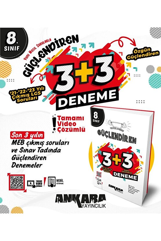 8. Sınıf Güçlendiren 3+3 Deneme (Çıkmış Sorularla 3 Deneme)