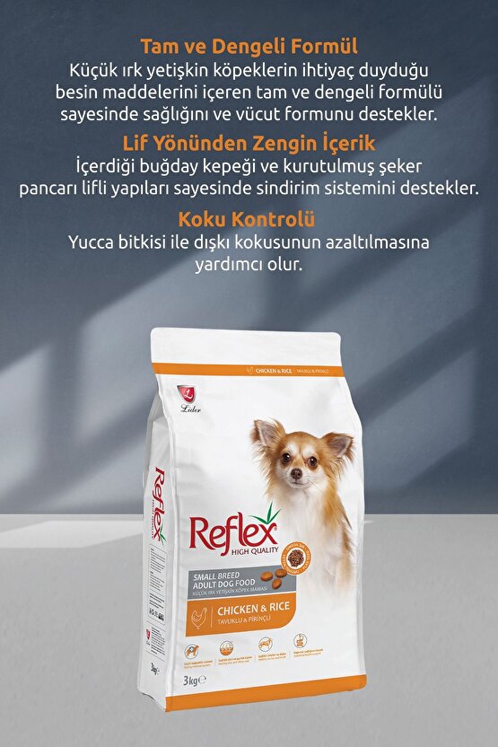 Küçük Irk Tavuklu Yetişkin Köpek Maması 3 Kg