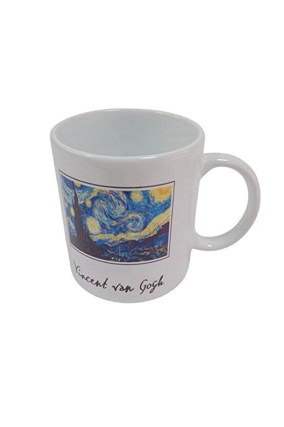 Vincent Van Gogh Yildizli Gece Resimli Ozel Tasarim Kupa Bardak