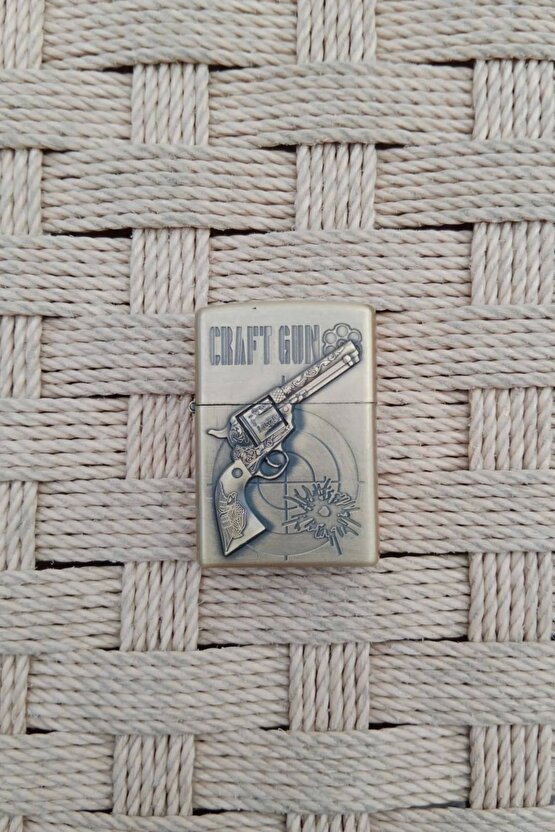 Sari renkli 38 lik Tabanca kabartmali Craft Gun yazili Cakmak