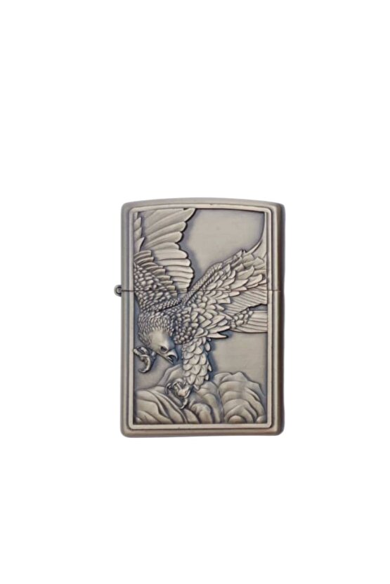 Ozel Tasarim Sari renkli Eagle kabartmali premium zippo Cakmak