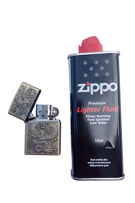 Benzinli Dragon Kabartmali premium zippo Cakmak