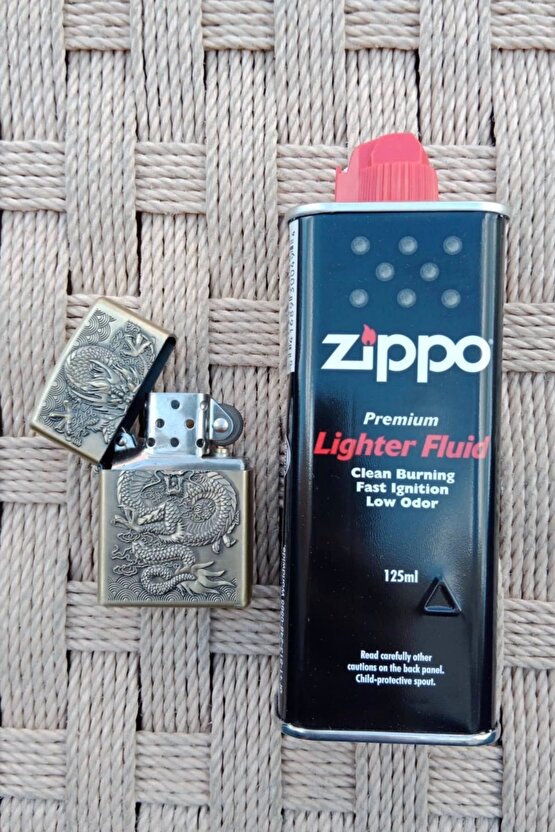 Benzinli Dragon Kabartmali premium zippo Cakmak