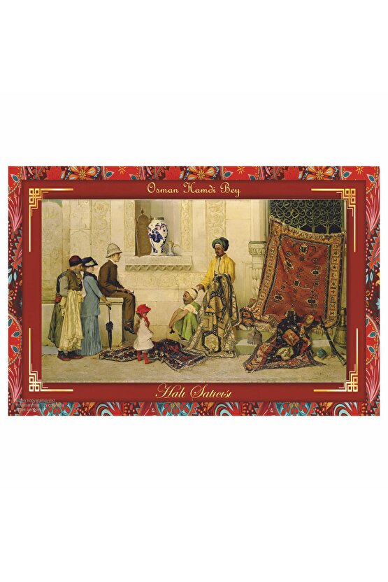 osman hamdi bey halı satıcısı tablosu otantik çerçeve görünümlü tablo