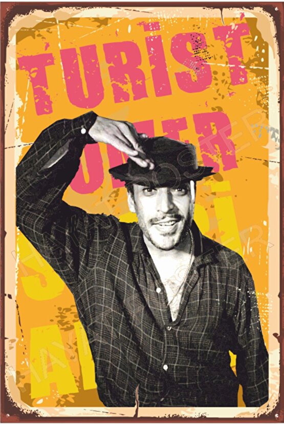 Sadri Alışık Turist Ömer Yeşilçam Retro Ahşap Poster