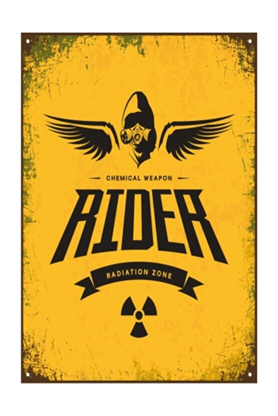 Rider Radiation Zone Retro Vintage Ahşap Poster