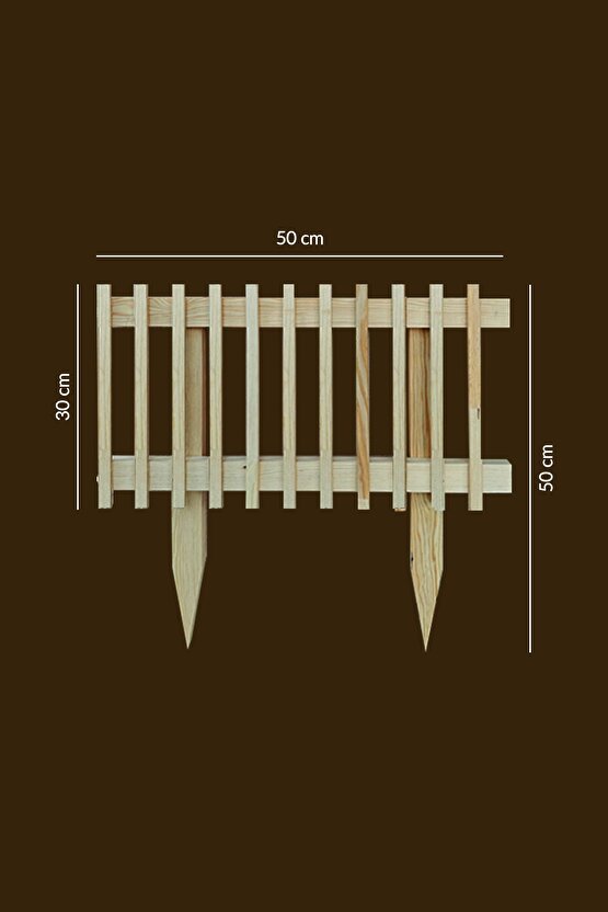 Ahşap Çit Bahçe Çiti Bahçe Dekorasyonu 50cm Çam