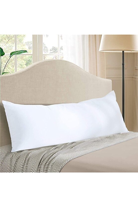 Dolgulu Uzun Yastık 1. Kalite Boncuk Silikon Dolgulu 50x135 Cm Pamuklu Kılıf