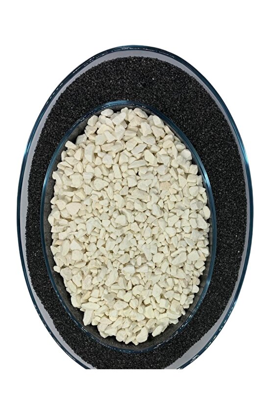 Dekoratif Beyaz Saksı Taşı 1600 Gr, Vazo Taşı, Çakıl Taşı 1600 gr