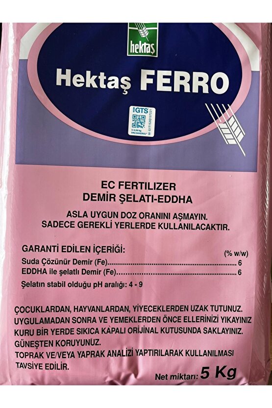 Ferro Ec Fertılızer Demir Şelatı-eddha 5 Kg