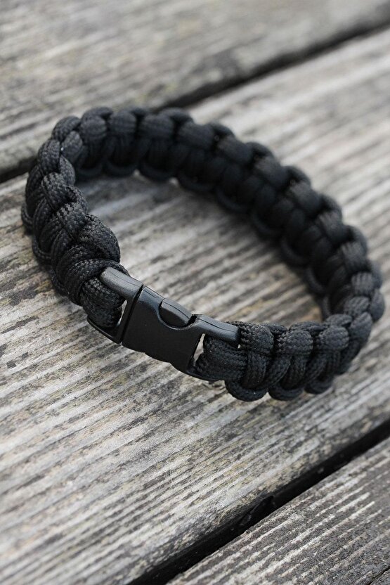 Siyah Renk Paracord Bileklik