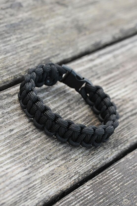 Siyah Renk Paracord Bileklik