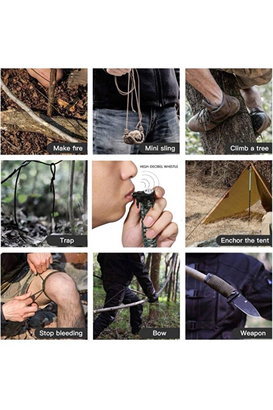 Out-4300 Paracord Hayatta Kalma Bilekliği Siyah