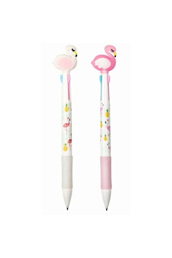 Mk-102 3 Renk Basmalı Tükenmez Kalem Flamingo