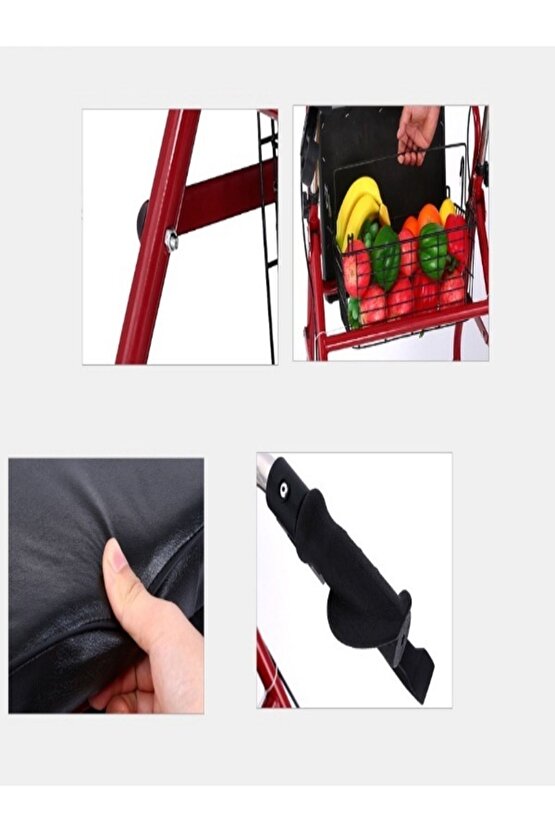 Rolatör 4 Tekerlekli Yürüteç 130 Kg Taşıma Kapasiteli