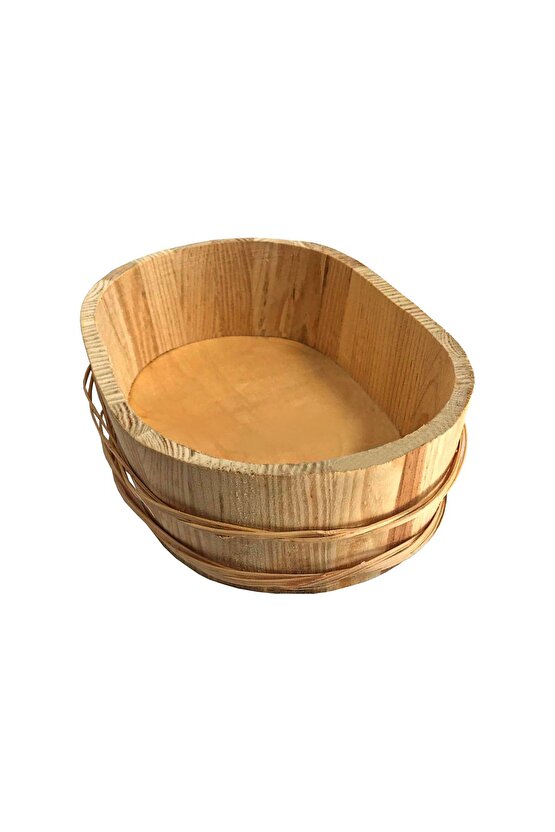 Ahşap Oval Çok Amaçlı Ham Kutu 22x15x6.5 cm