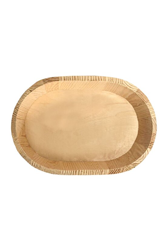 Ahşap Oval Çok Amaçlı Ham Kutu 22x15x6.5 cm