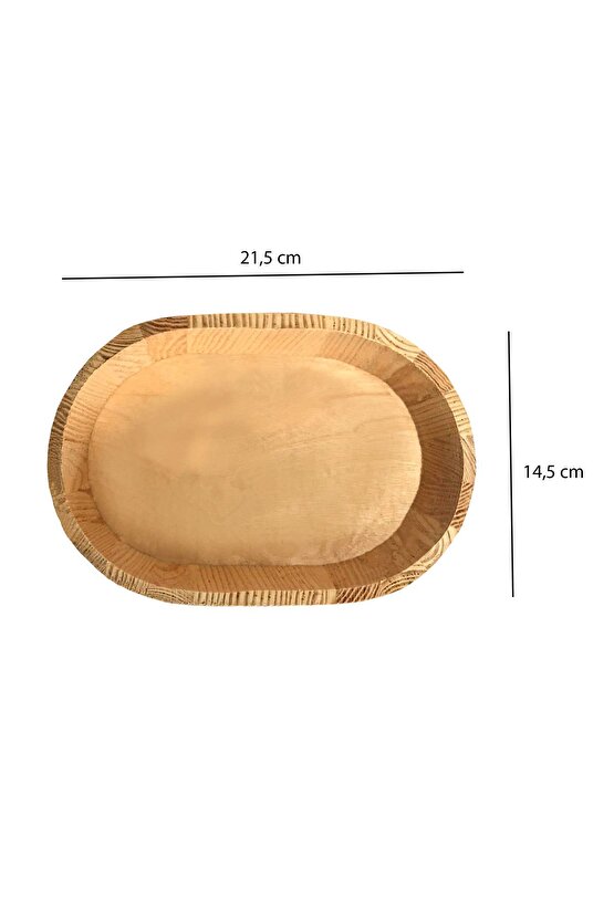Ahşap Oval Çok Amaçlı Ham Kutu 22x15x6.5 cm