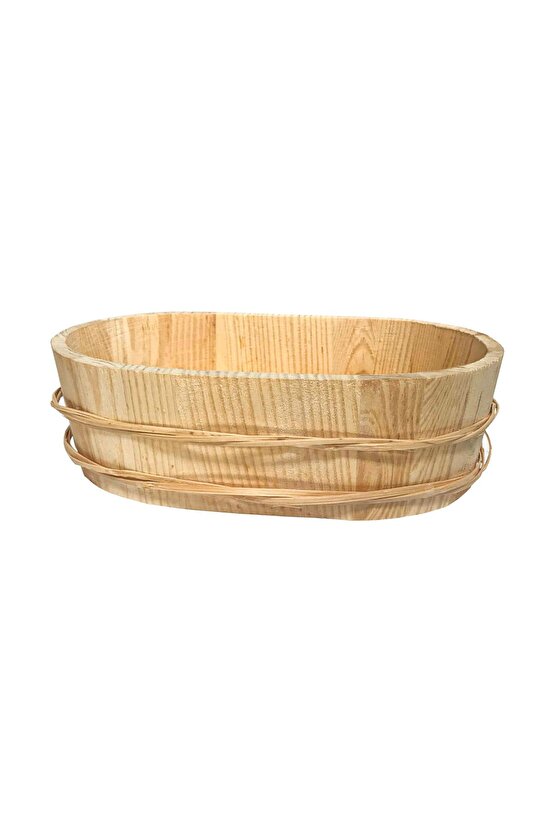 Ahşap Oval Çok Amaçlı Ham Kutu 22x15x6.5 cm