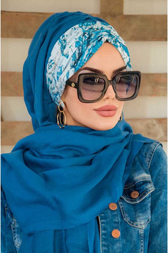 Koyu Bordo Batik Batik Desenli Hazır Şal