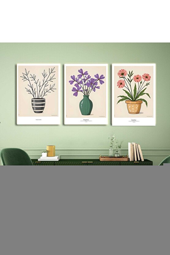 Matisse - Boho - Art Deco - Soyut - Doğa ( 3 lü Çerçevesiz ) Poster - Afiş - Tablo KR2C00140