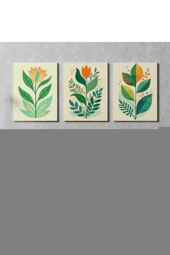 Matisse - Boho - Art Deco - Soyut - Doğa ( 3 lü Çerçevesiz ) Poster - Afiş - Tablo KR2C00869