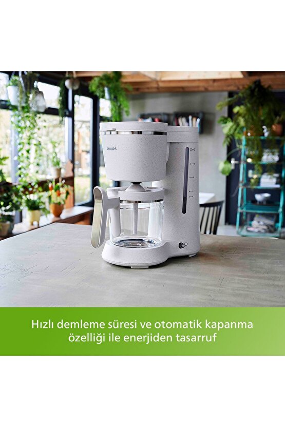 Çevre Dostu Mutfak 5000 Serisi Filtre Kahve Makinesi, 1.2L Kapasite, Krem, HD512000