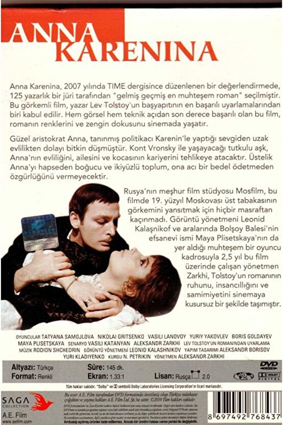 Anna Karenina ( 2 Diskli Versiyon ) DVD Türkçe Altyazı