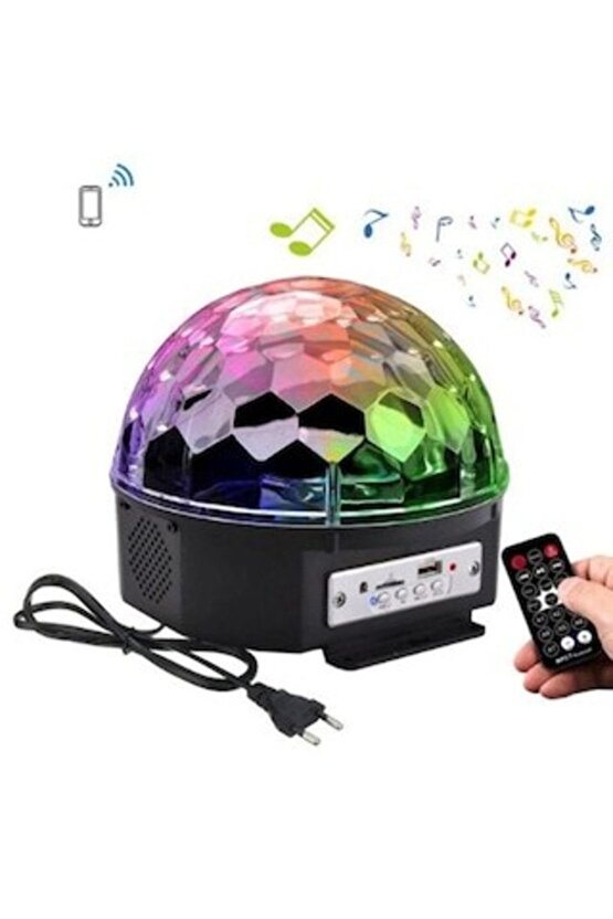 Manessa Hoparlör Disco Sahne Disko Topu Bluetooth Usb Led Işıklı Mp3
