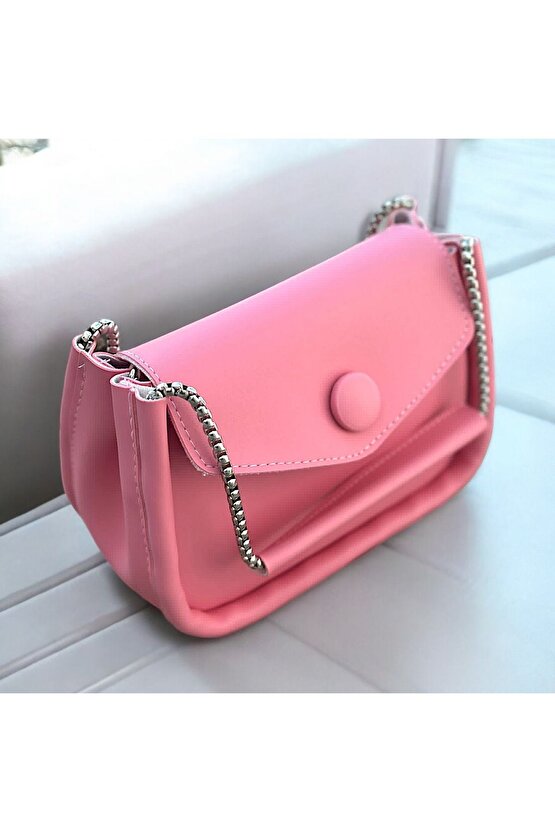 Pembe Zincirli Baget Çanta
