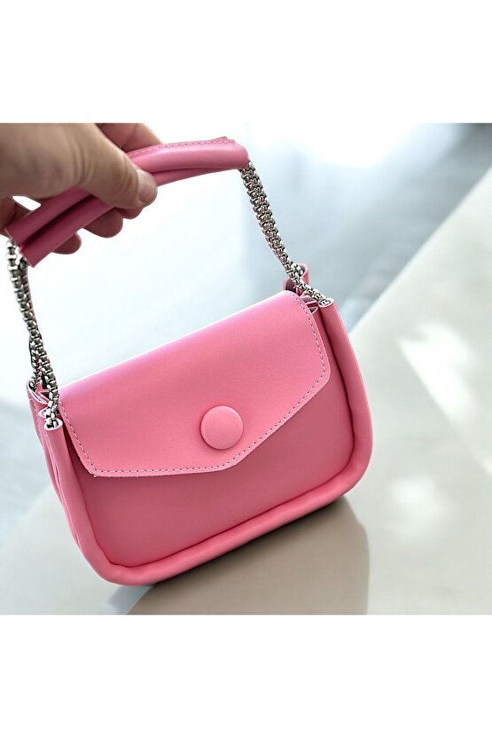 Pembe Zincirli Baget Çanta