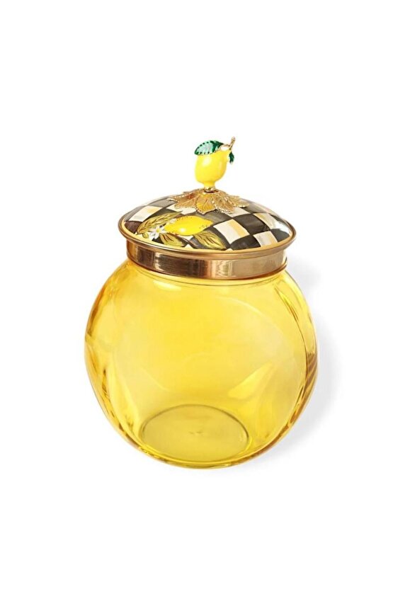 Linda Emaye Kapaklı Cam Kavanoz 1,5 L