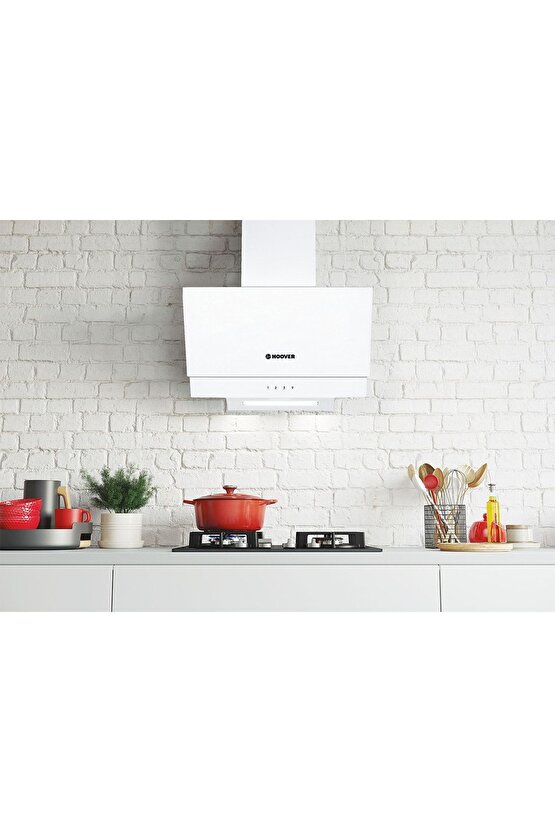 3lü Beyaz Cam Ankastre Set (HOT3051WIE Fırın HVW6MW Ocak HDG6C2GWTK Davlumbaz)