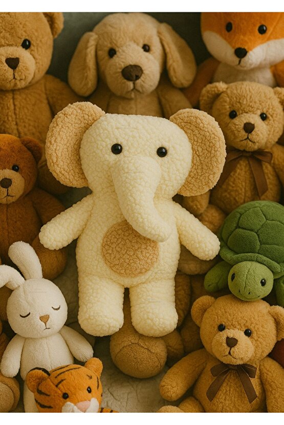 35 Cm Sevimli Fil Uyku Arkadaşı - Teddy Kumaş