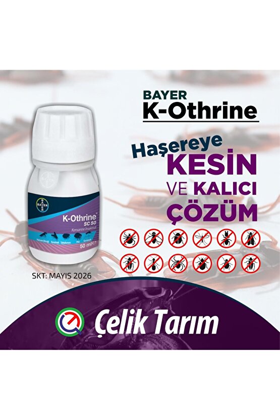 Kothrine 50 Ml(05.2026)bit Pire Kene Hamam Böceği Karınca Tahta Kurusu Sivrisinek Haşere Böcek Ilacı