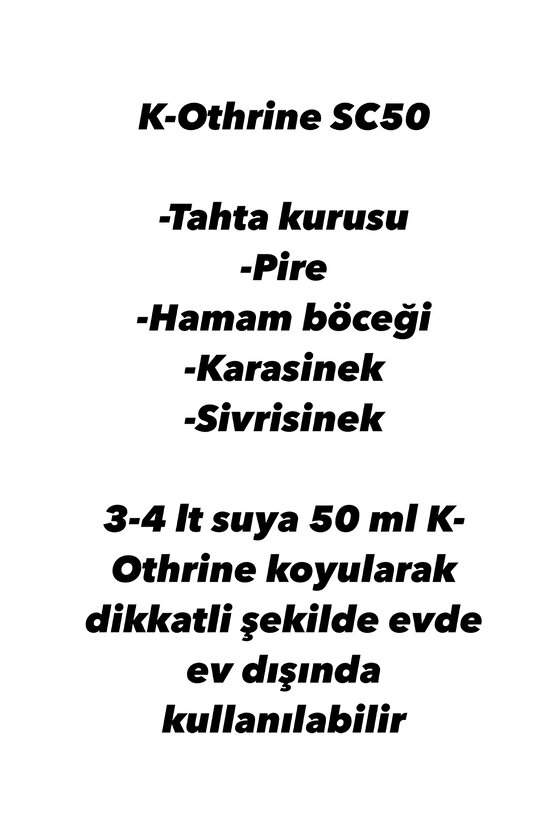 Kothrine 50 Ml(05.2026)bit Pire Kene Hamam Böceği Karınca Tahta Kurusu Sivrisinek Haşere Böcek Ilacı