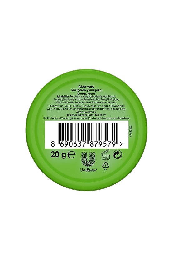 Dudak Kremi Lip Therapy Aloe Vera 20 gr