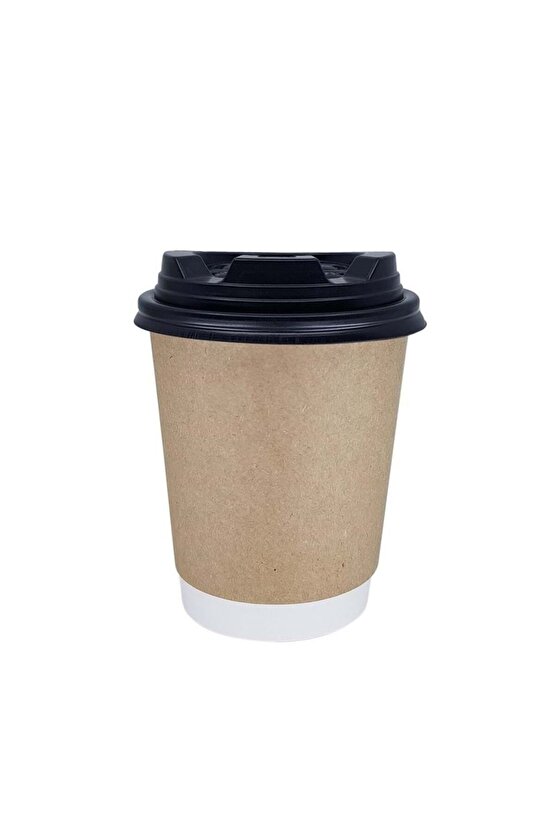 Double Wall Kraft Karton Bardak 8 Oz - 30lu - Kahverengi