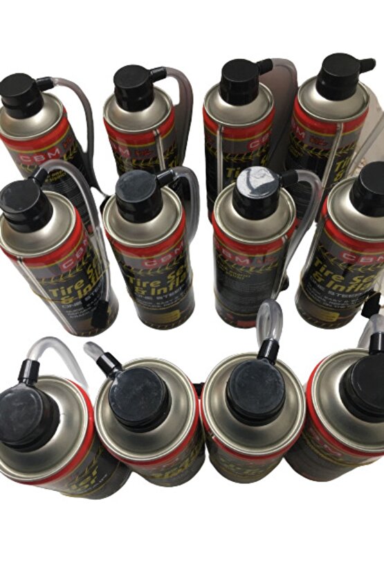 Araç Oto Motosiklet Lastik Onarıcı Tamir Edici Şişirici Sprey Lastik Tamir Kiti 400ml 12li
