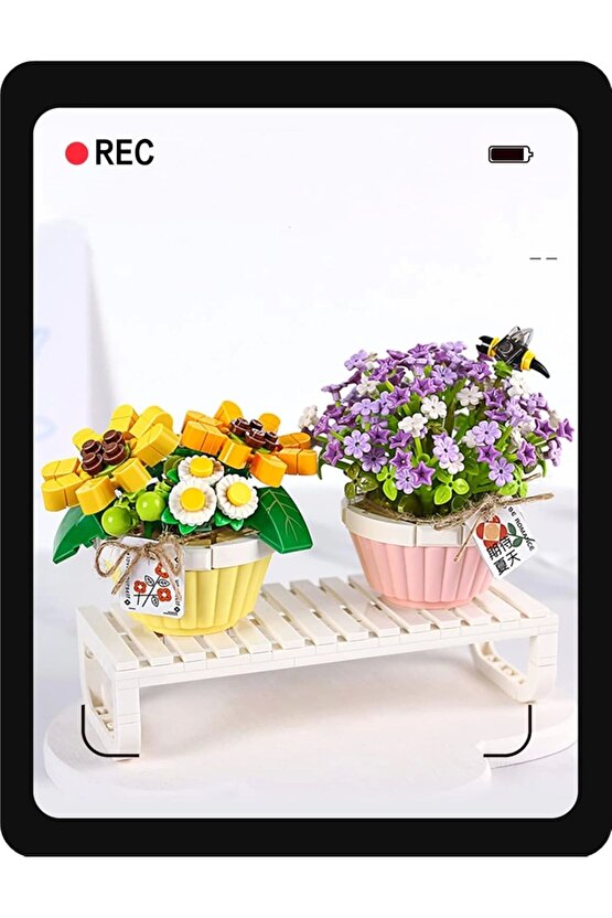 Mikro Blok Saksılı Çiçekler 2 543 Parça - Lego Setleri - Loz Mini Lego - Çiçek Lego - Loz Lego - Mik