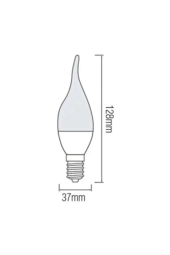 10 Adet Çok Kaliteli E14 Duy 5 Watt, 4200 Kelvin Beyaz Işık Led Ampul, Avize Şamdan Ampulü Mum Ampul