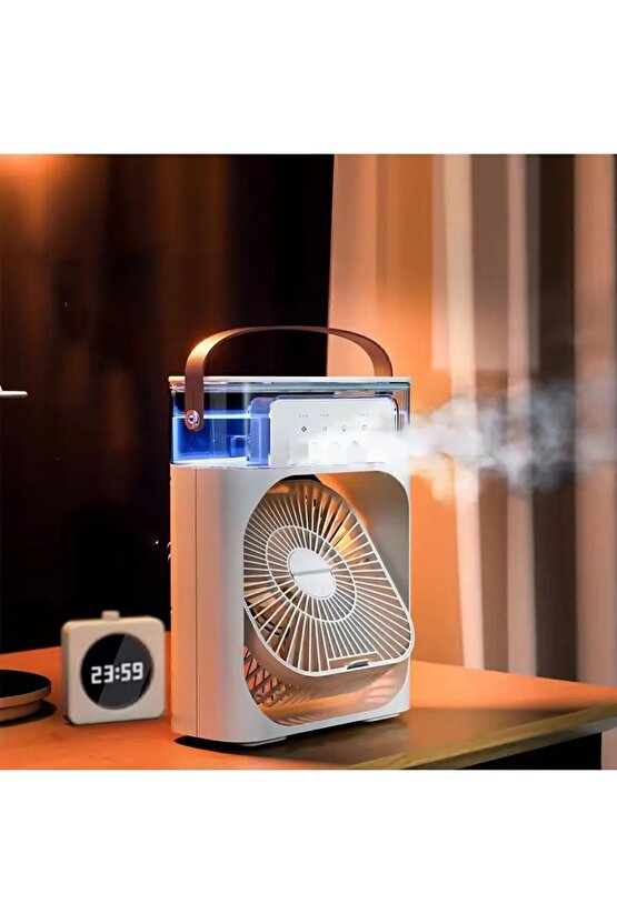 600 ML Buzlu Vantilatör Soğutucu Fan Taşınabilir  Uyumlu Ultrasonik Hava Vantilatörü