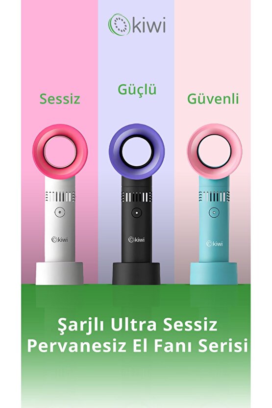 Kfan-7610 Şarjlı Ultra Sessiz Pervanesiz Taşınabilir El Fanı