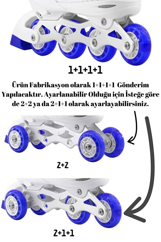 Mavi Işıklı Ayarlanabilir Silikon Teker Metal Gövde Alıştırma Pateni Profesyonel Çocuk-yetişkin