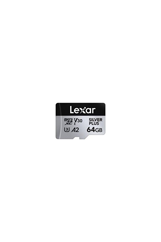 64GB Silver Plus 205mb 4K V30 UHSI Micro SD Hafıza Kartı