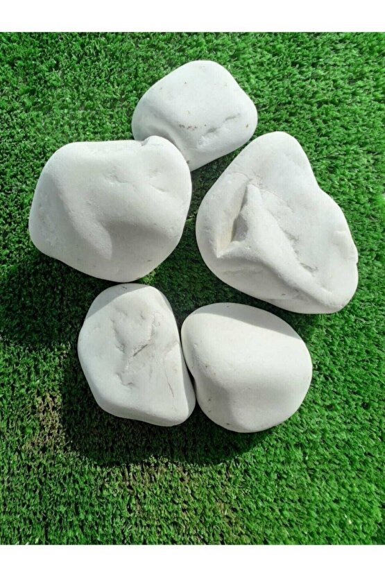 Beyaz Dolomit Taş 10 Kg 4-6 Cm Dekorotif Taş Bahçe Süs Taşı Loche