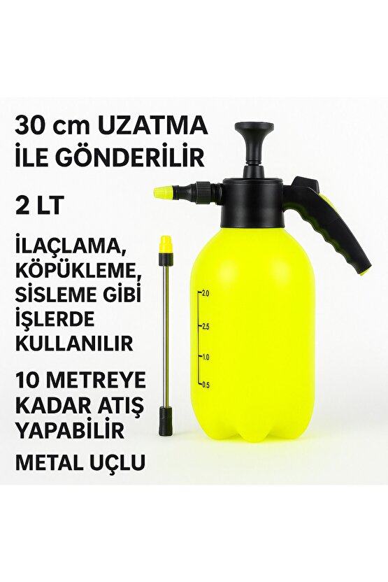 Oto Araç Yıkama Pompası Uzatma Çubuklu (20CM) El Değmeden Köpük Püskürtme 2 Litre