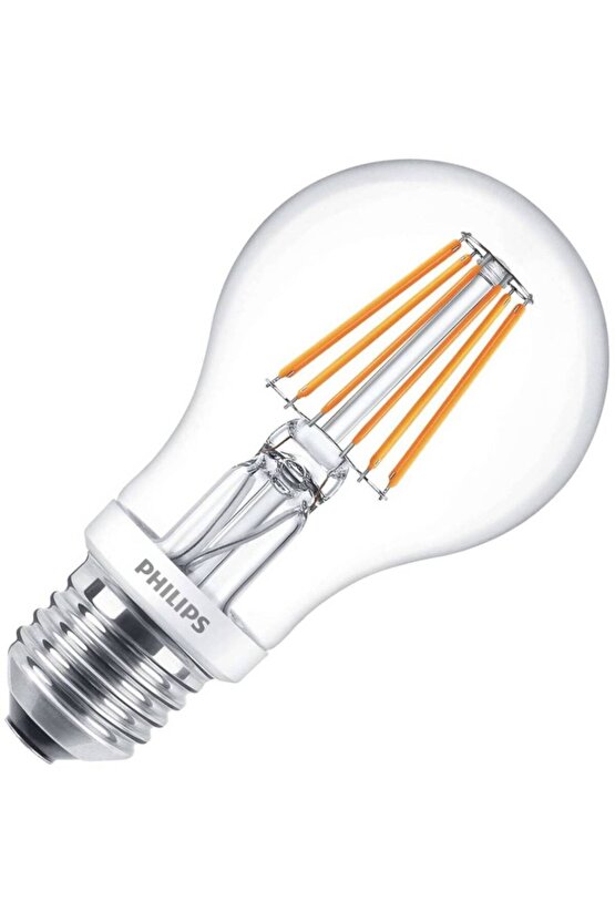 Phılıps Classıc Led7,5w=60w806 Lumendim Edilebilirrustiksarı Işıke27 Duylu