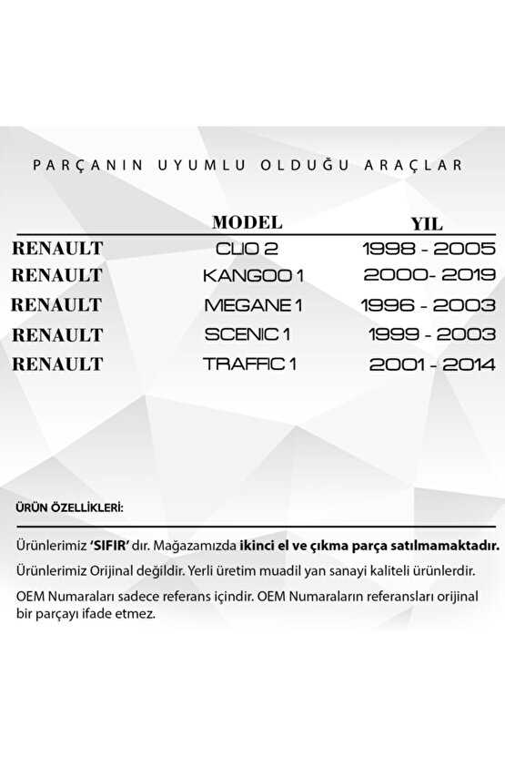 Renault Clio 2,megane 1 Için Motor Yağ Çubuğu