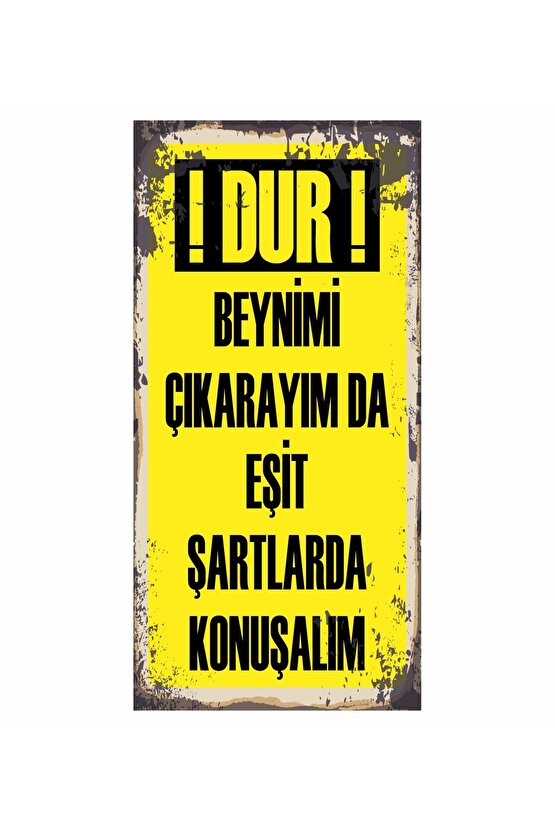 atarlı zeka sözleri komik eğlenceli duvar yazıları ev dekorasyon tablo mini retro ahşap poster